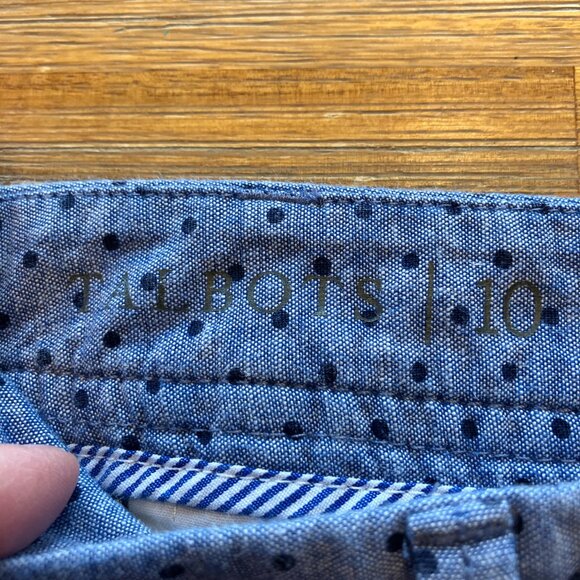 Talbots Girlfriend Chino Short cotton chambray polka dots midrise size 10 - Picture 5 of 7